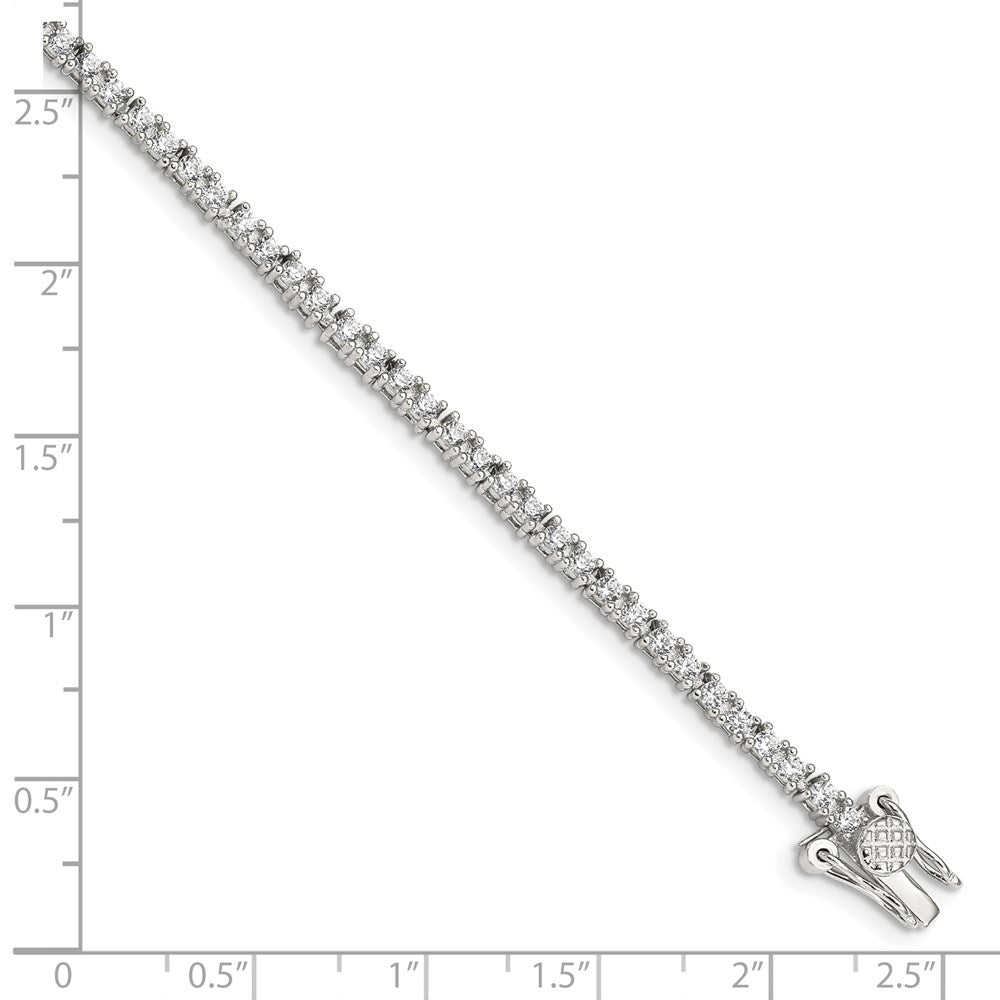 High-Quality Rhodium-Plated Sterling Silver CZ Tennis Bracelet - Stylish Value