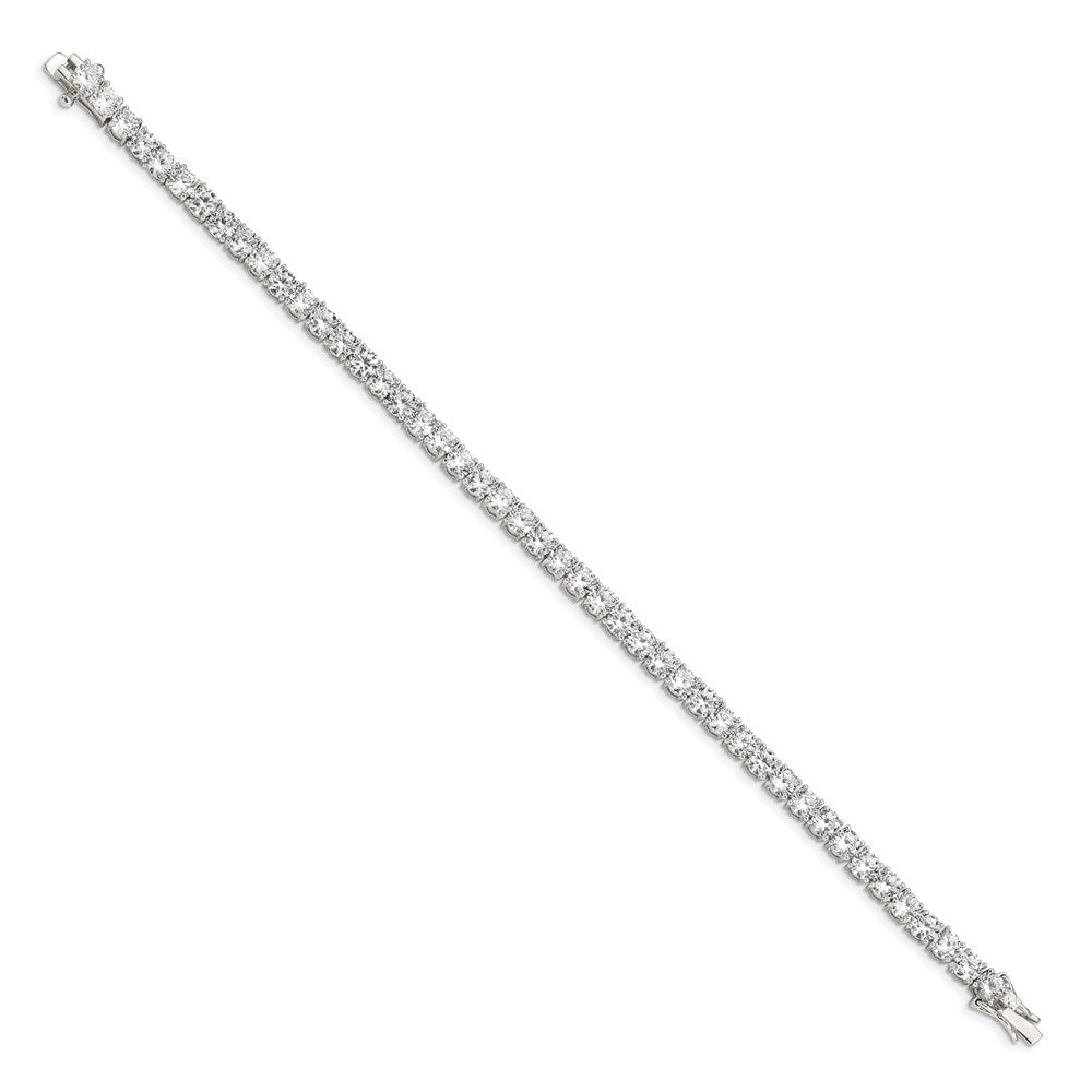 Shop Stylish Rhodium-Plated Sterling Silver CZ Tennis Bracelet - 7.5", Affordable Luxury