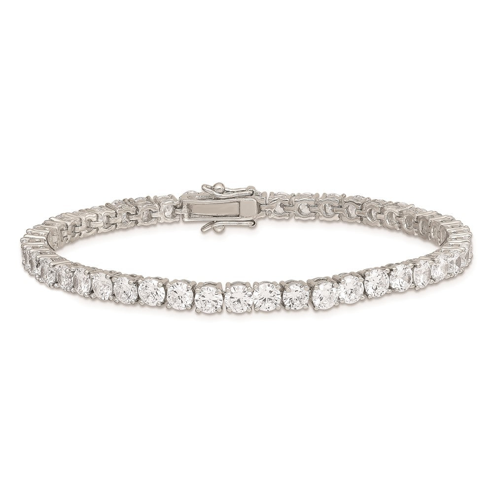 Shop Stylish Rhodium-Plated Sterling Silver CZ Tennis Bracelet - 7.5", Affordable Luxury