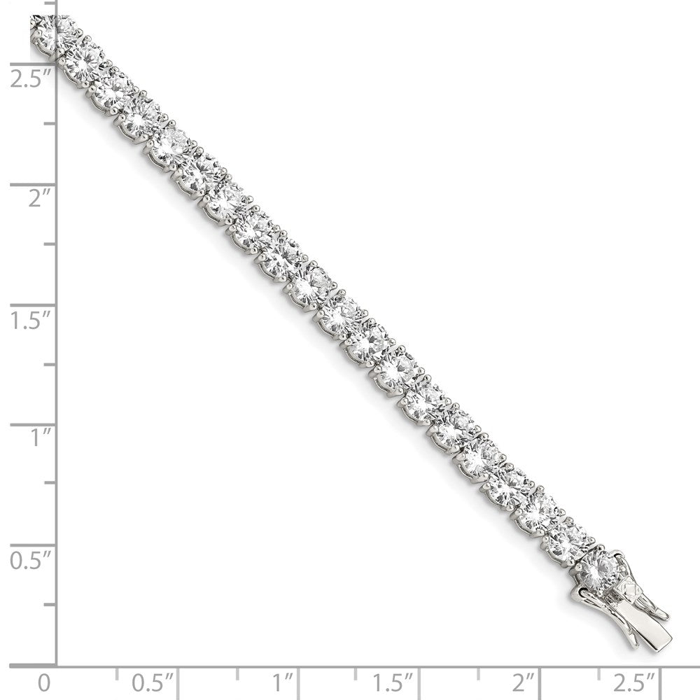 Shop Stylish Rhodium-Plated Sterling Silver CZ Tennis Bracelet - 7.5", Affordable Luxury