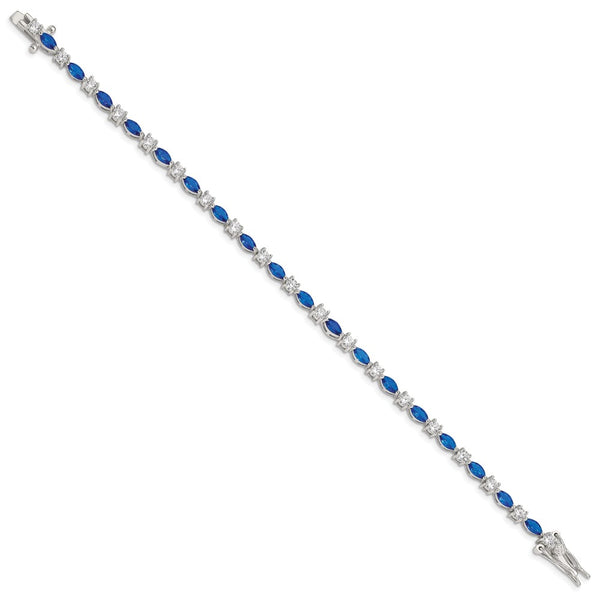 Rhodium-Plated Sterling Silver Bracelet with Cubic Zirconia - Style GR1-1010119