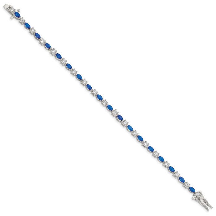 Designer Rhodium-Plated Sterling Silver Bracelet with Cubic Zirconia - Stylish Value!-2