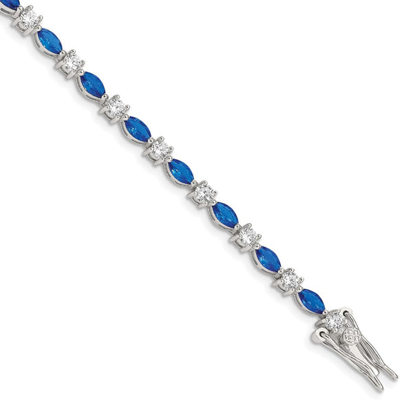 Rhodium-Plated Sterling Silver Bracelet with Cubic Zirconia - Style GR1-1010119