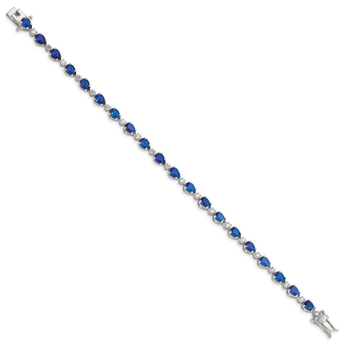 High-Quality Rhodium-Plated Sterling Silver Bracelet - Stylish Cubic Zirconia-2