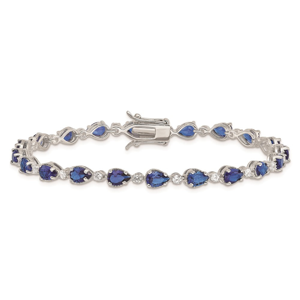 High-Quality Rhodium-Plated Sterling Silver Bracelet - Stylish Cubic Zirconia