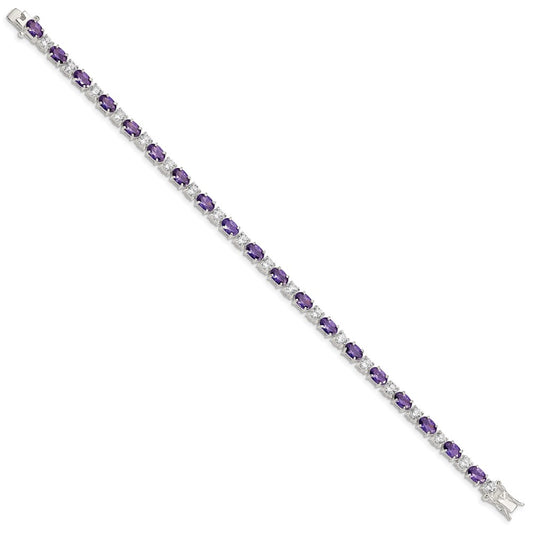 Buy Exclusive Rhodium-Plated Sterling Silver Bracelet with CZ Stones - Stylish Value!