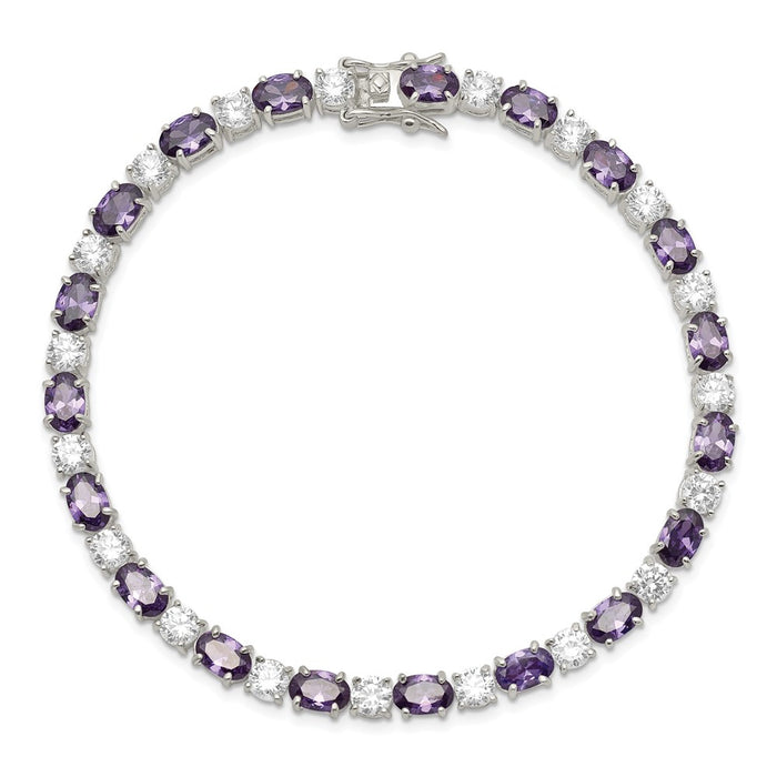 Buy Exclusive Rhodium-Plated Sterling Silver Bracelet with CZ Stones - Stylish Value!-5