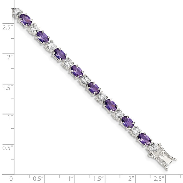 Buy Exclusive Rhodium-Plated Sterling Silver Bracelet with CZ Stones - Stylish Value!-4