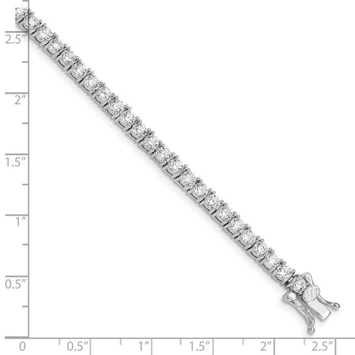 Buy Stylish Rhodium-Plated Sterling Silver CZ Tennis Bracelet - 7.5" Length-3
