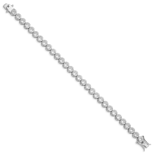 Buy Exclusive Rhodium-Plated Sterling Silver CZ Tennis Bracelet - Stylish Value