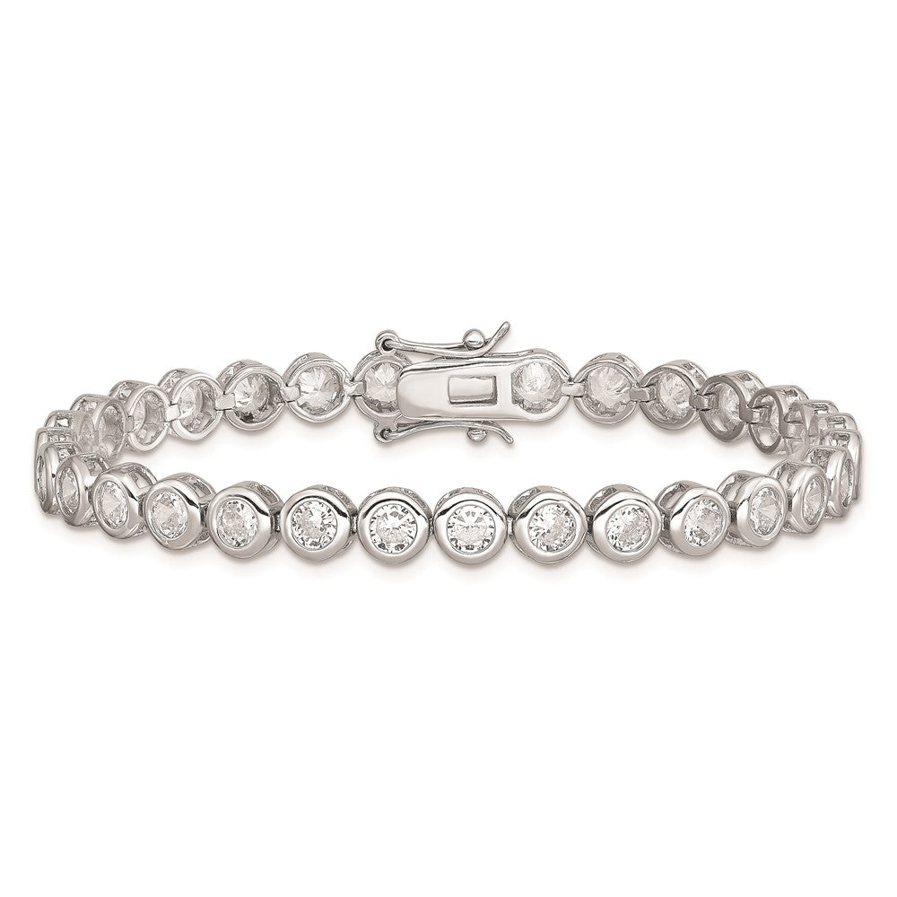 Buy Exclusive Rhodium-Plated Sterling Silver CZ Tennis Bracelet - Stylish Value