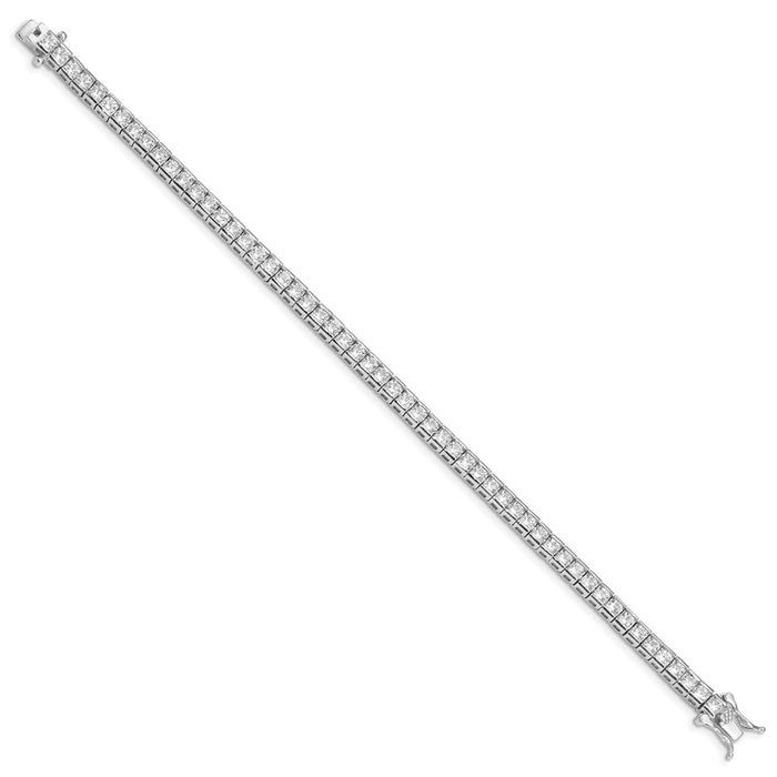 Shop Exclusive 7-Inch Rhodium-Plated Sterling Silver Tennis Bracelet - Stylish Cubic Zirconia-2