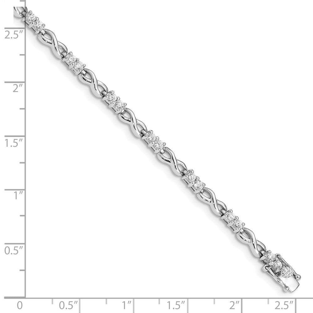 High-Quality Rhodium-Plated Sterling Silver Infinity Bracelet | Stylish CZ Value