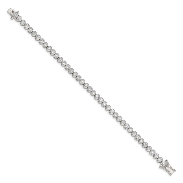 7-Inch Rhodium-Plated Sterling Silver Tennis Bracelet with CZ - Style GR1-1010142
