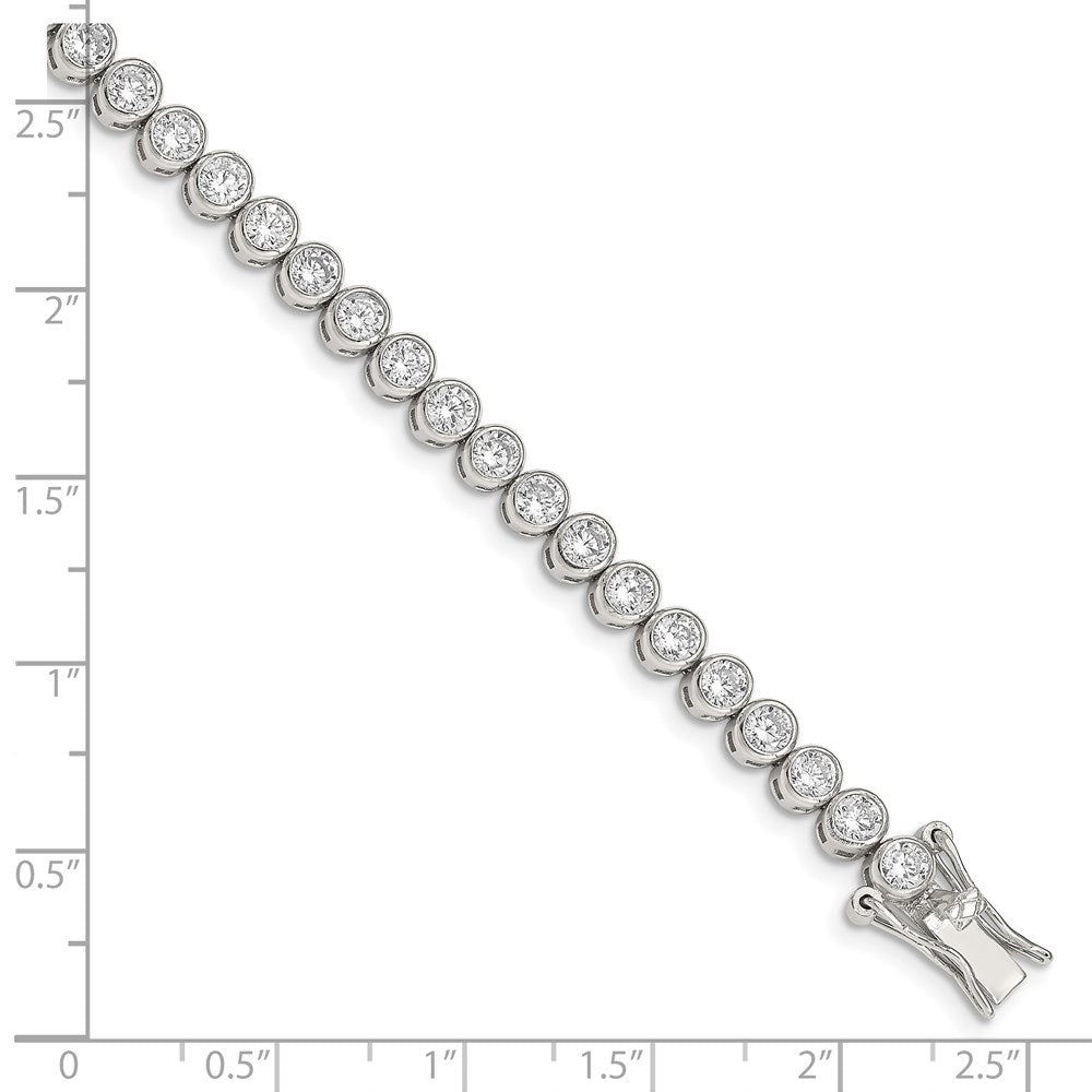 Shop Stylish 7-Inch Rhodium-Plated Sterling Silver Tennis Bracelet with CZ