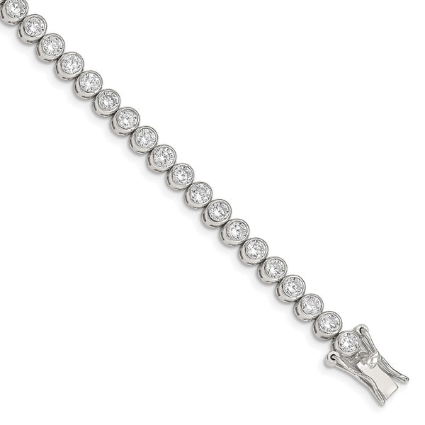 7-Inch Rhodium-Plated Sterling Silver Tennis Bracelet with CZ - Style GR1-1010142