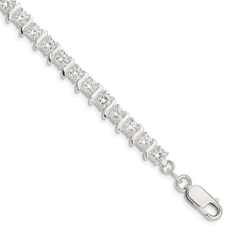 Buy Elegant Polished Sterling Silver Bracelet with CZ Accents - Stylish Value