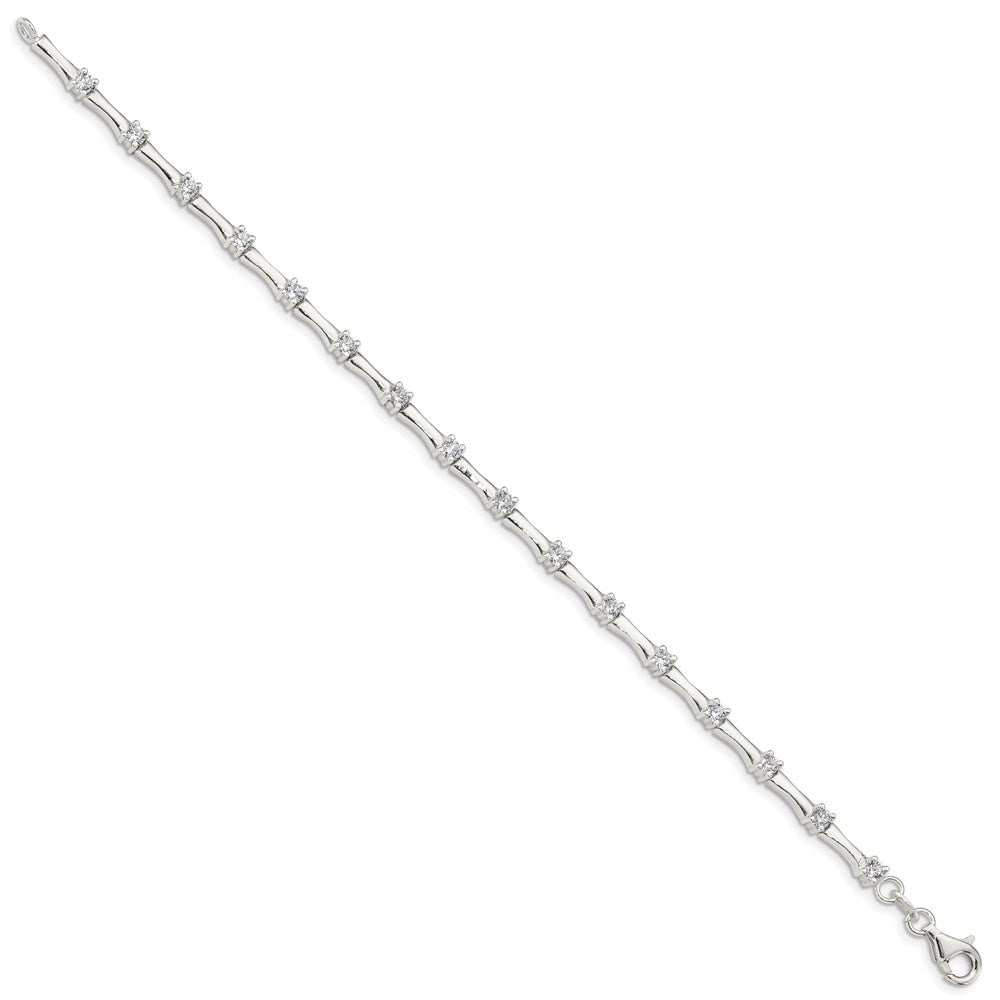 Buy Stylish Polished Sterling Silver CZ Elegance Bracelet - Affordable Luxury