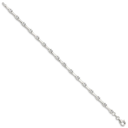 Buy Stylish Polished Sterling Silver CZ Elegance Bracelet - Affordable Luxury