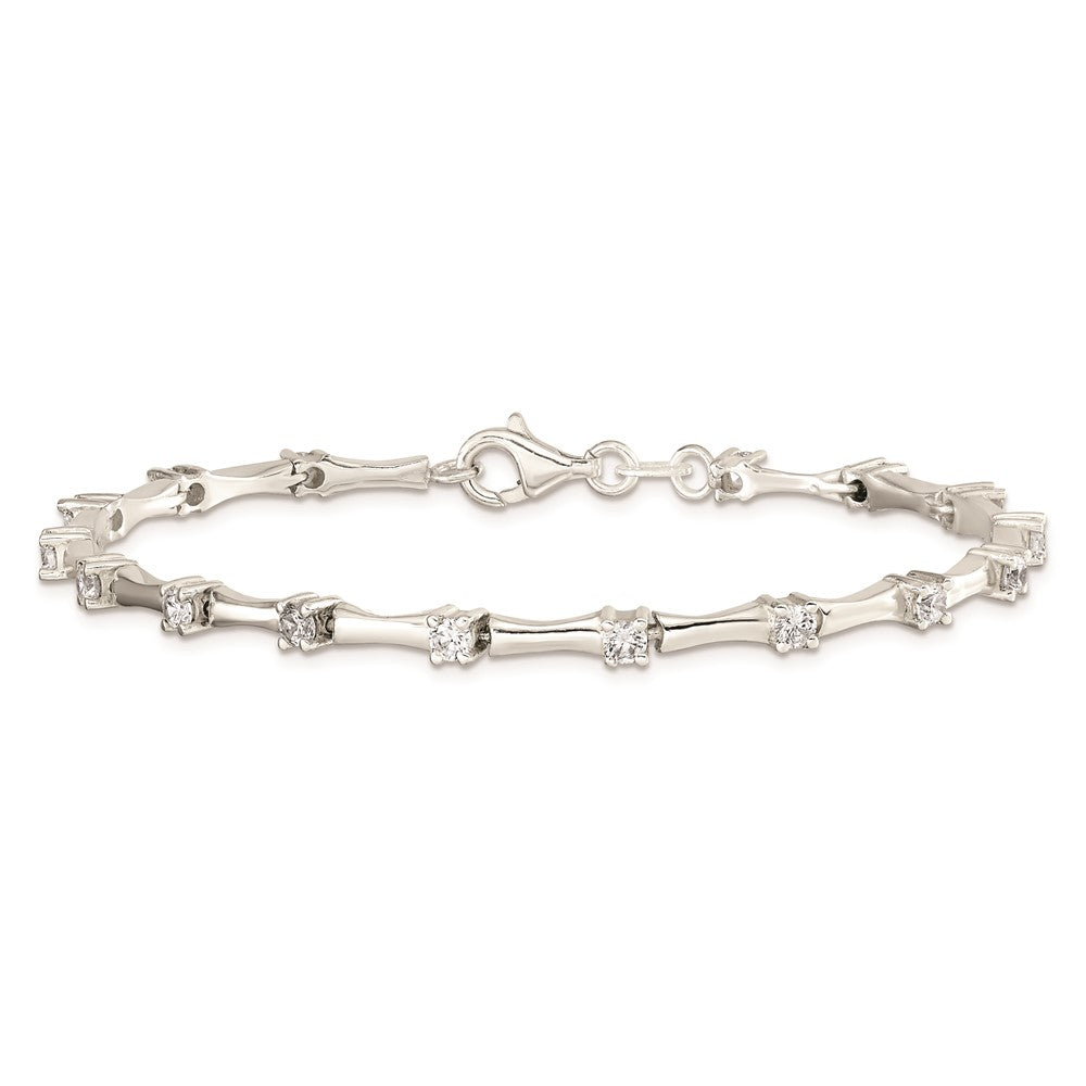 Buy Stylish Polished Sterling Silver CZ Elegance Bracelet - Affordable Luxury