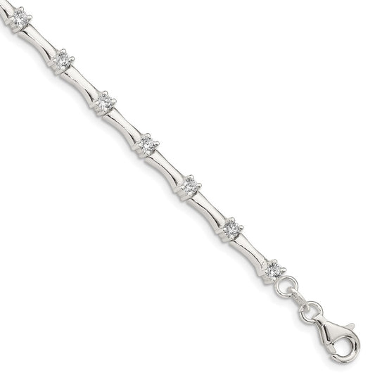 Buy Stylish Polished Sterling Silver CZ Elegance Bracelet - Affordable Luxury