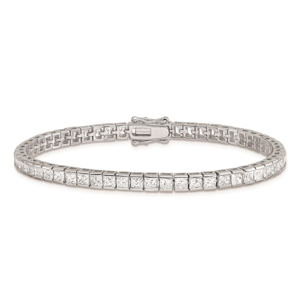 Shop Stylish Rhodium-Plated Sterling Silver CZ Tennis Bracelet - 7.5" Length