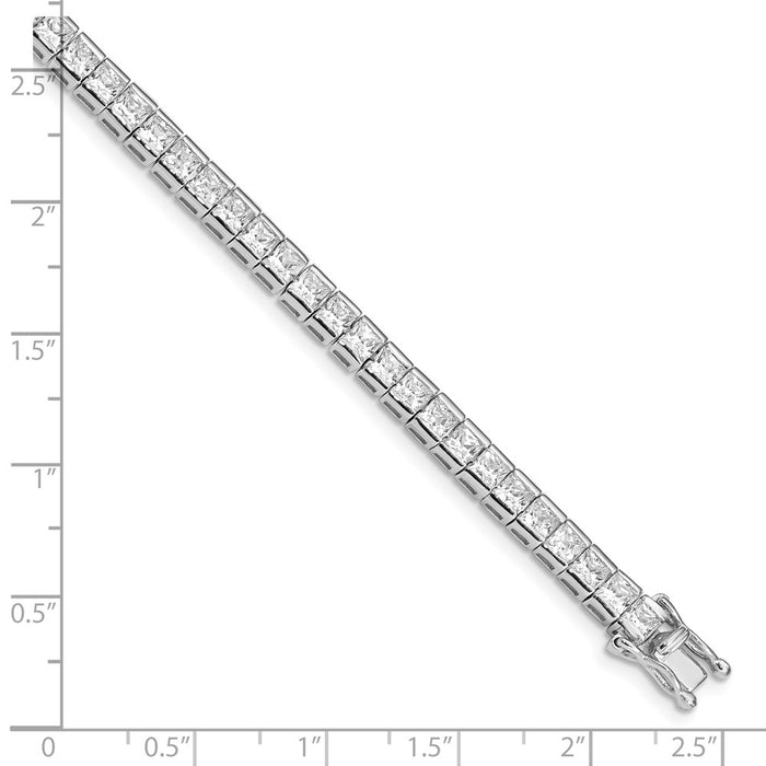 Shop Stylish Rhodium-Plated Sterling Silver CZ Tennis Bracelet - 7.5" Length-3