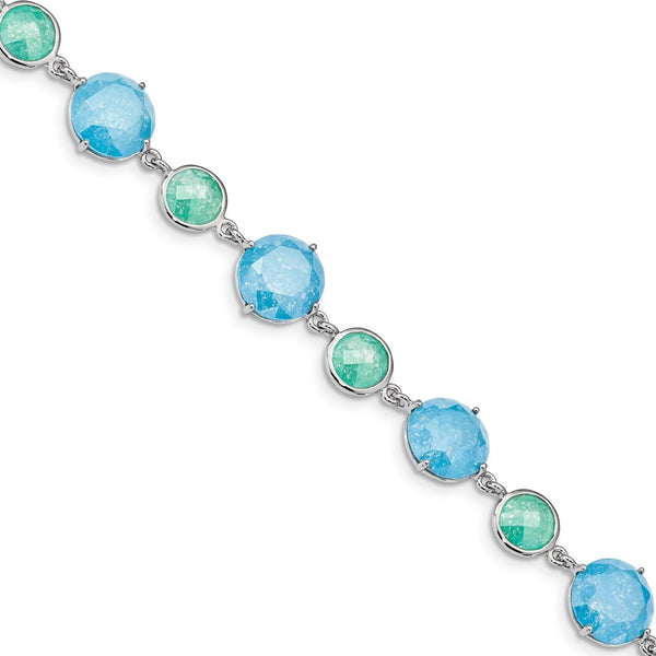 Sterling Silver Rhodium-Plated CZ Bracelet, 7.25" + Extension