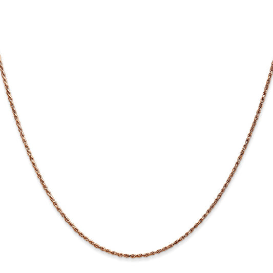 Exclusive 14K Rose Gold 16-Inch 1mm Diamond-Cut Rope Chain - Stylish Value!