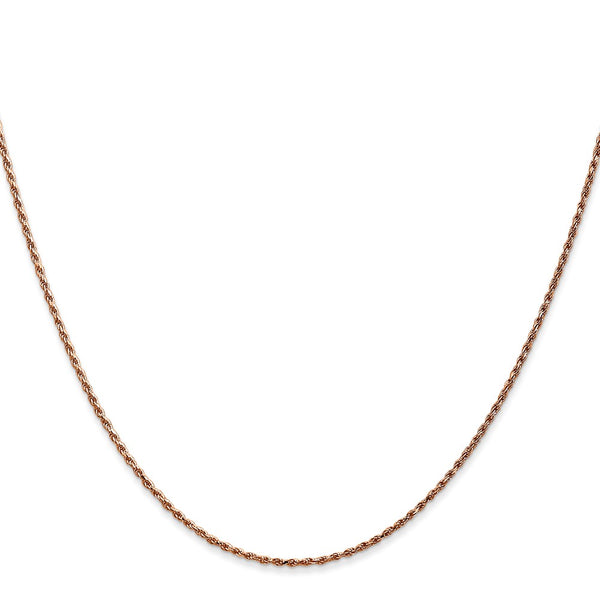 24-Inch 14K Rose Gold Diamond-Cut Rope Chain
