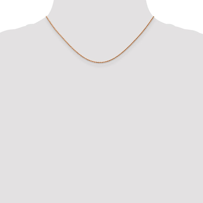 Exclusive 14K Rose Gold 16-Inch 1mm Diamond-Cut Rope Chain - Stylish Value!-4