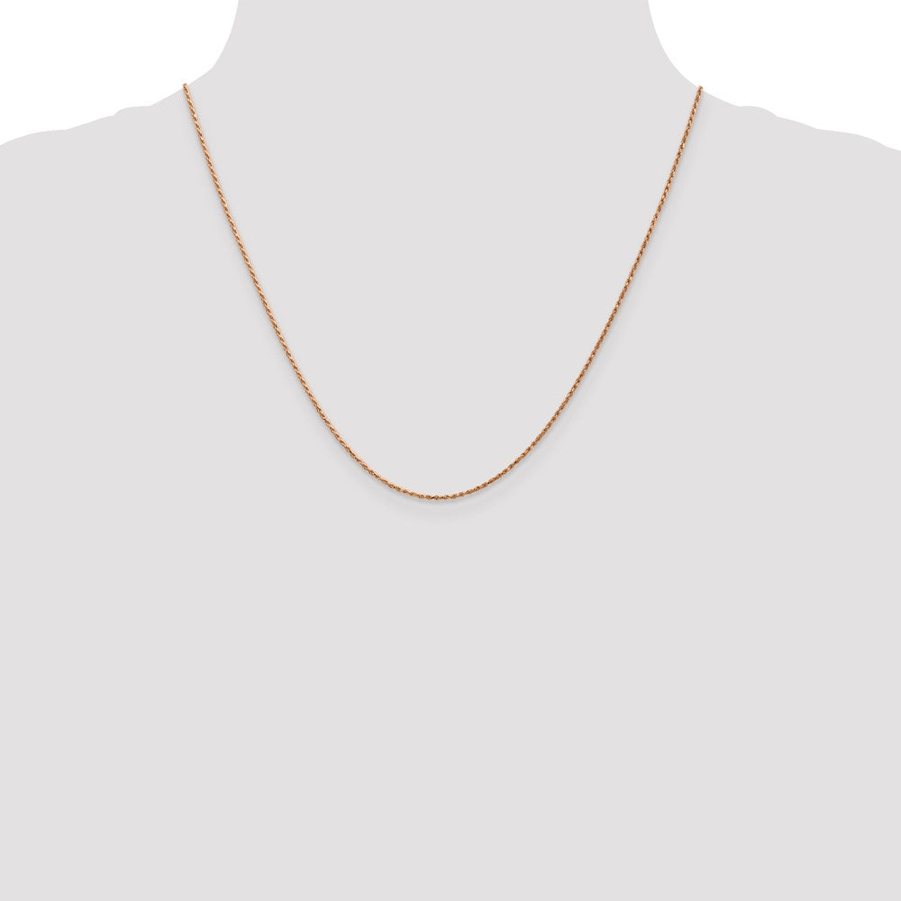 Buy Stylish 14K Rose Gold 20-Inch Diamond-Cut Rope Chain, 1mm, Affordable