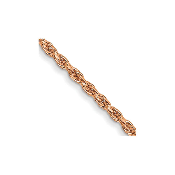 24-Inch 14K Rose Gold Diamond-Cut Rope Chain