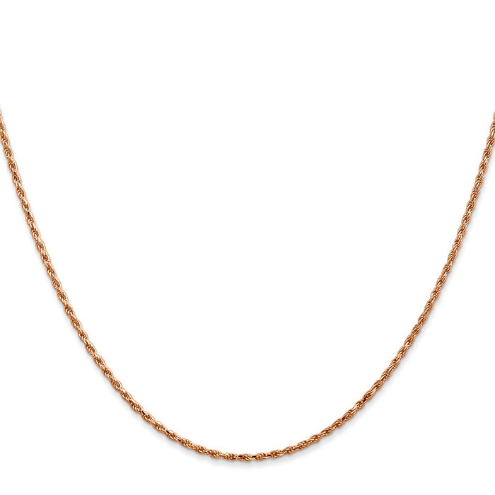 High-Quality 14K Rose Gold 30-Inch Diamond-Cut Rope Chain - Stylish & Affordable!-2