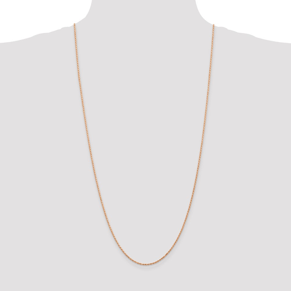 High-Quality 14K Rose Gold 30-Inch Diamond-Cut Rope Chain - Stylish & Affordable!