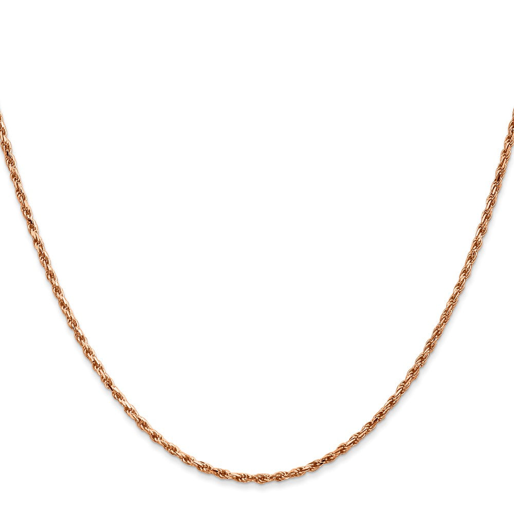 Shop 14K Rose Gold 16-Inch 1.8mm Diamond-Cut Rope Chain - Stylish Value!