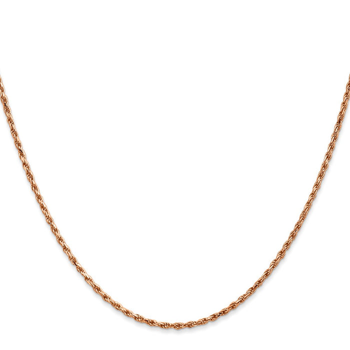 Shop Stylish 14K Rose Gold 24-Inch 1.8mm Diamond-Cut Rope Chain - Luxury Choice!-2