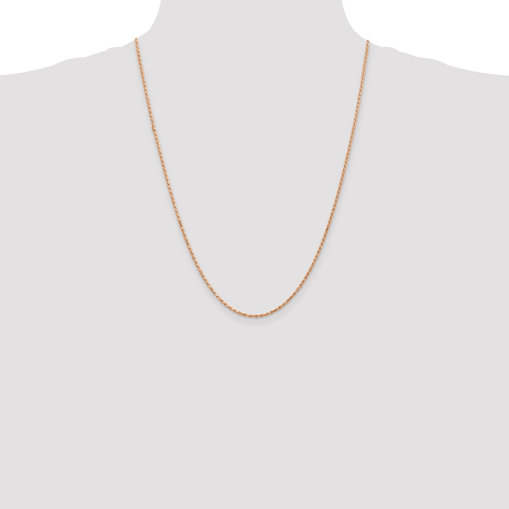Shop Stylish 14K Rose Gold 24-Inch 1.8mm Diamond-Cut Rope Chain - Luxury Choice!