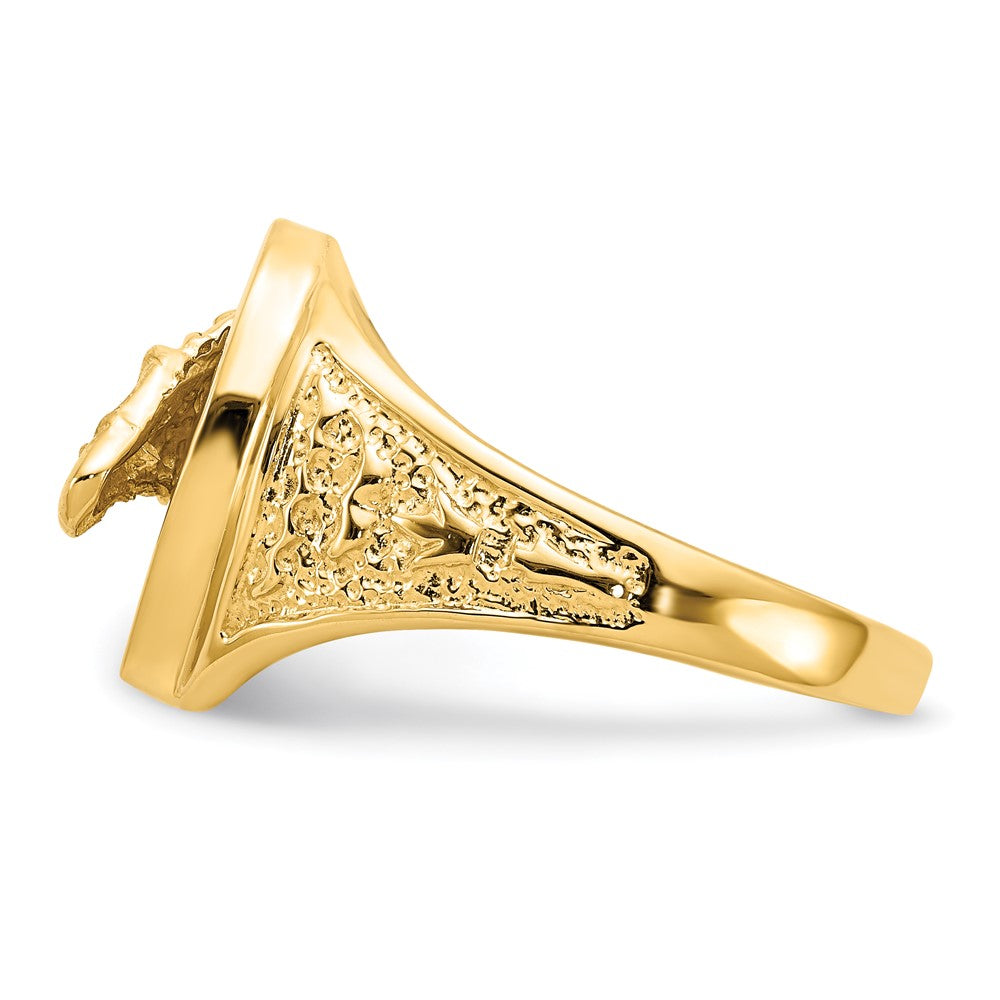 Buy Stylish 14K Gold Polished Horseshoe Pendant, 1.5" with Center Horse Design