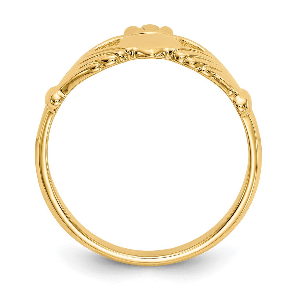 Shop 14K Gold Polished Claddagh Ring - Stylish, Lightweight, Affordable Design