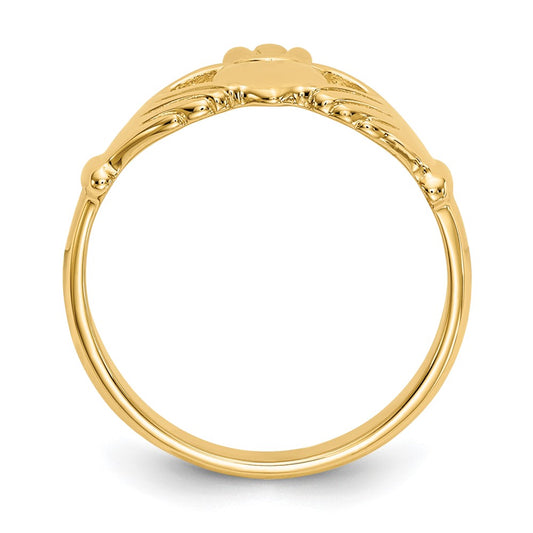 Shop 14K Gold Polished Claddagh Ring - Stylish, Lightweight, Affordable Design