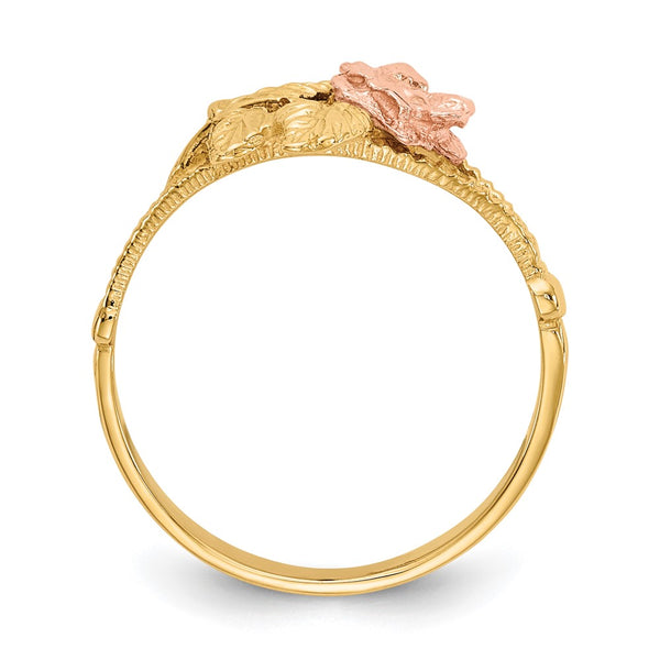 14K Two-Tone Rose Gold Diamond-Cut Ring