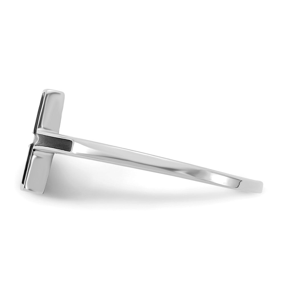 Buy Stylish Antiqued Sideways Cross Ring in 14K White Gold - Affordable Luxury