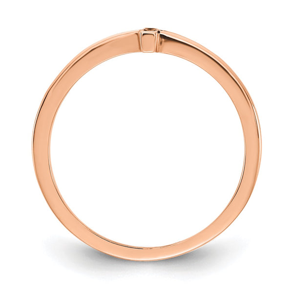 14K Rose Gold Enamel Sideways Cross Ring