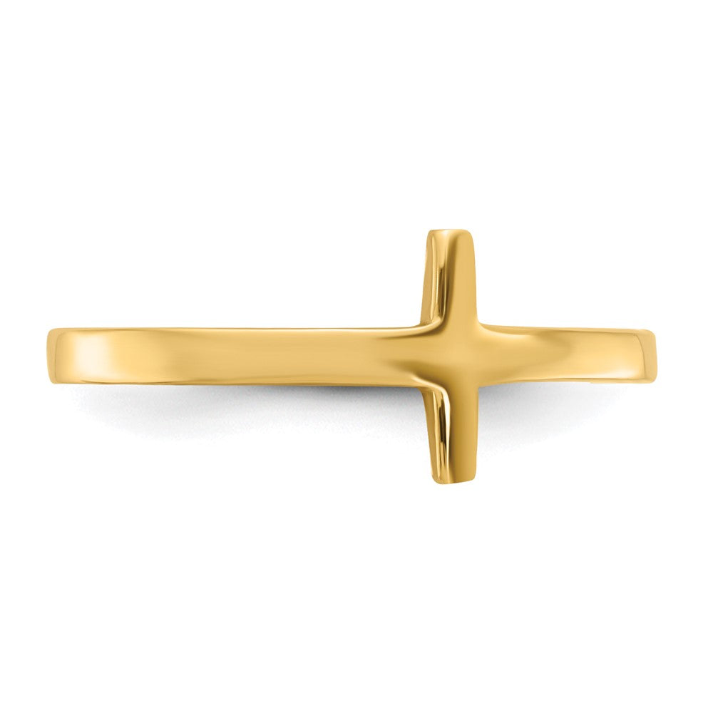 Shop 14K Gold Sideways Cross Ring - Stylish Design, Affordable Luxury!