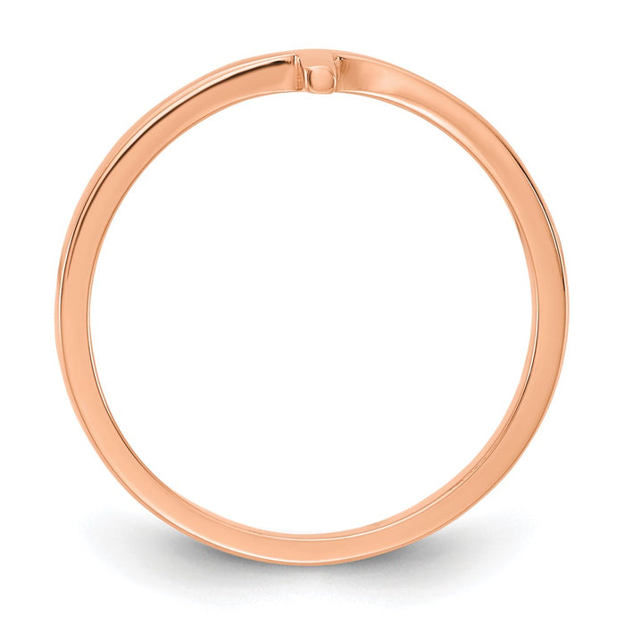 Buy Stylish 10K Rose Gold Sideways Cross Band Ring | Affordable Elegance-2