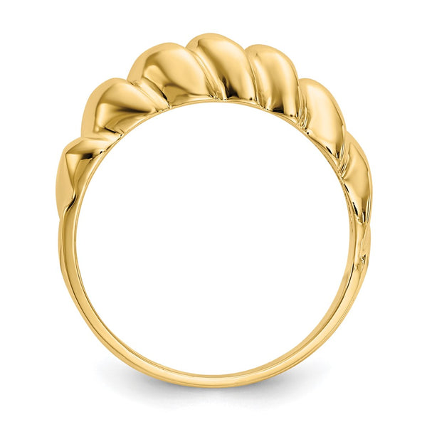 14K Gold Polished Twisted Dome Band Ring