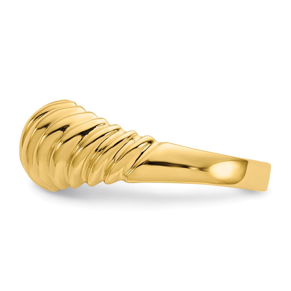 Shop Stylish 14K Gold Polished Scalloped Dome Band Ring - Affordable Luxury!