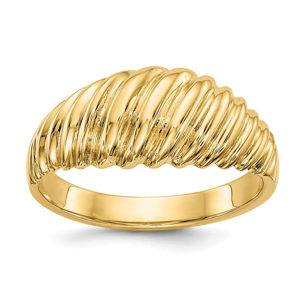 Shop Stylish 14K Gold Polished Scalloped Dome Band Ring - Affordable Luxury!