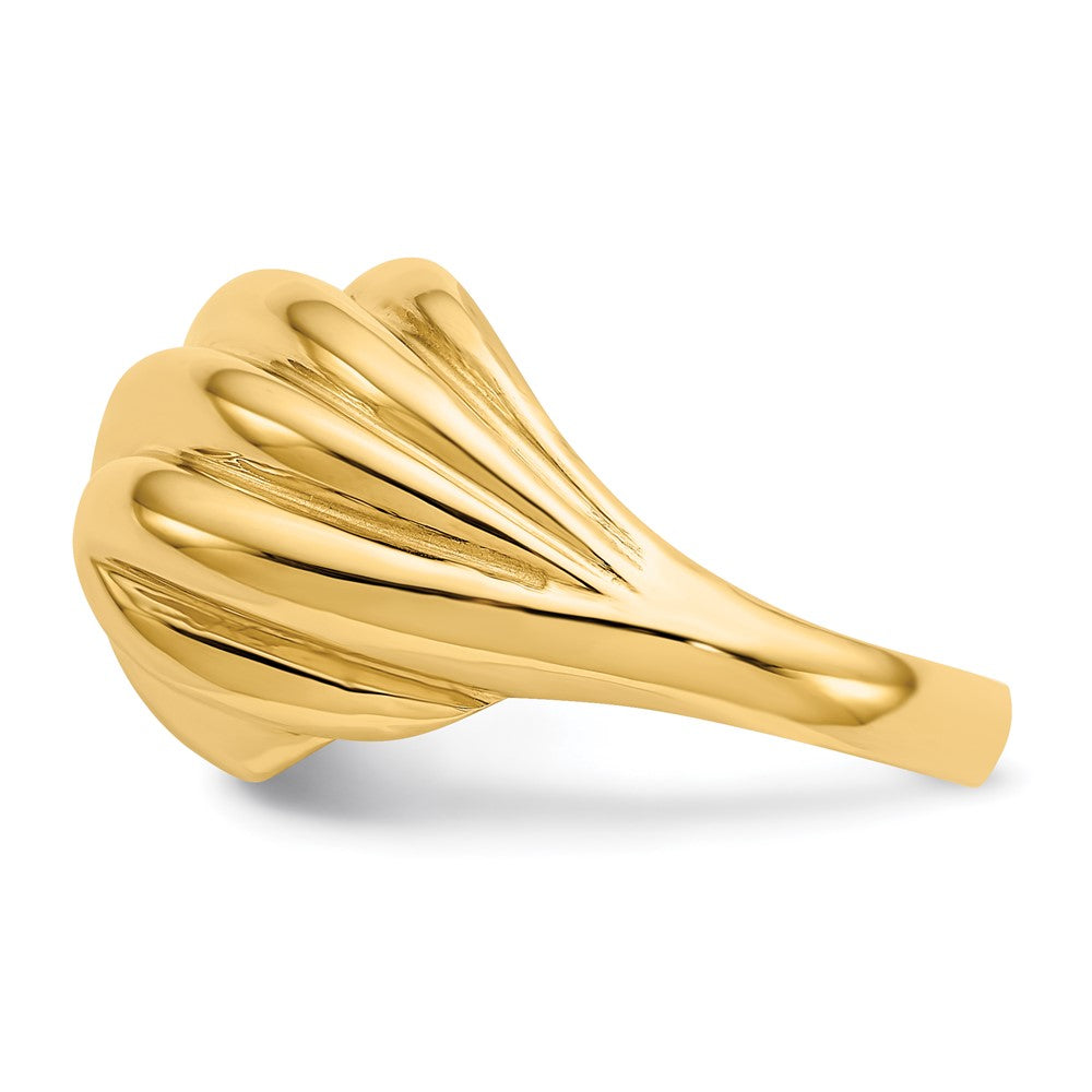 Exclusive 14K Gold Polished Swirl Dome Band Ring - Stylish & Affordable Choice